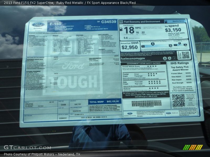 Ruby Red Metallic / FX Sport Appearance Black/Red 2013 Ford F150 FX2 SuperCrew