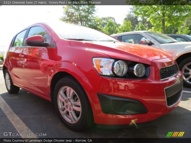 Victory Red / Jet Black/Dark Titanium 2013 Chevrolet Sonic LT Hatch