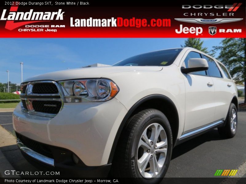 Stone White / Black 2012 Dodge Durango SXT
