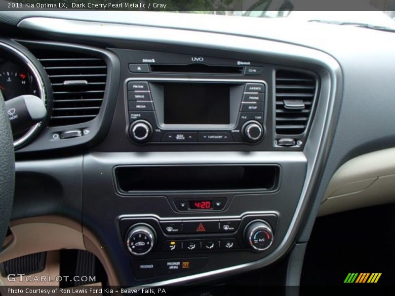 Dark Cherry Pearl Metallic / Gray 2013 Kia Optima LX