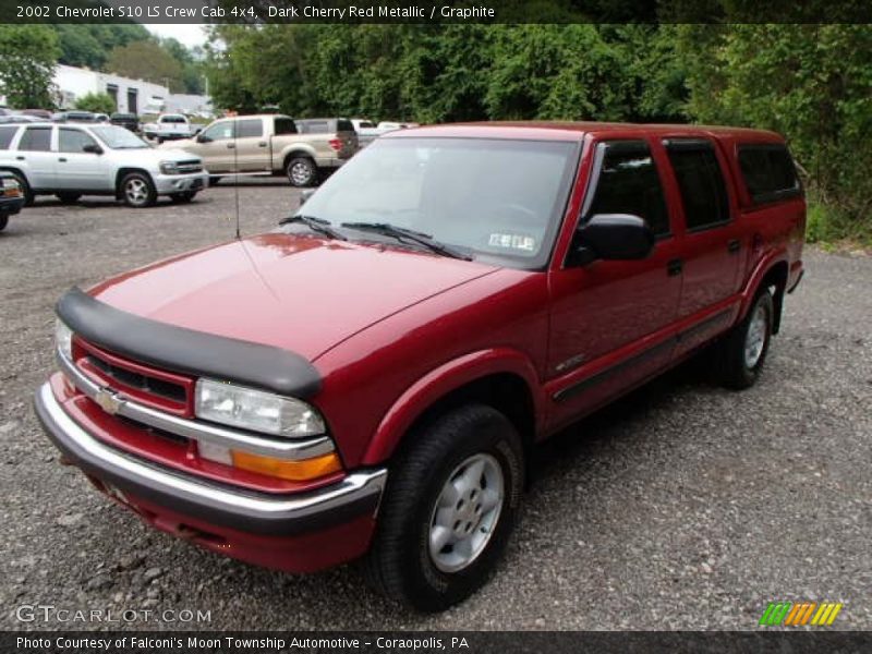 Dark Cherry Red Metallic / Graphite 2002 Chevrolet S10 LS Crew Cab 4x4