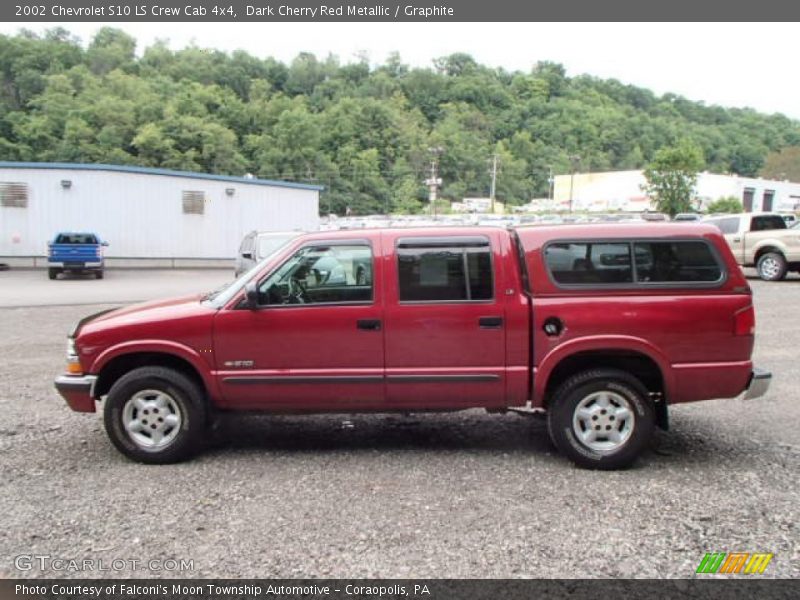 Dark Cherry Red Metallic / Graphite 2002 Chevrolet S10 LS Crew Cab 4x4
