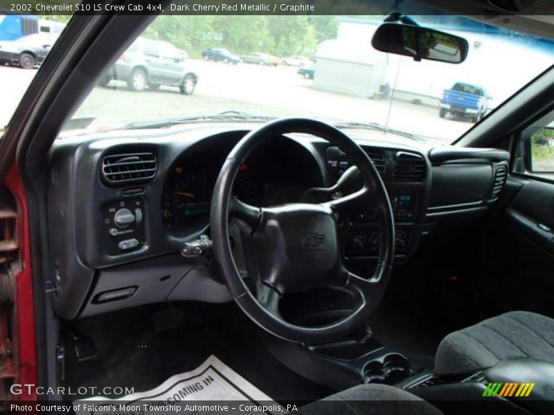 Dark Cherry Red Metallic / Graphite 2002 Chevrolet S10 LS Crew Cab 4x4