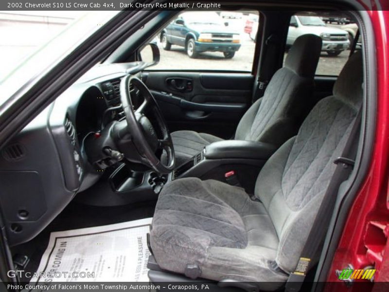 Dark Cherry Red Metallic / Graphite 2002 Chevrolet S10 LS Crew Cab 4x4