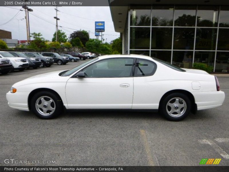 White / Ebony 2005 Chevrolet Monte Carlo LS