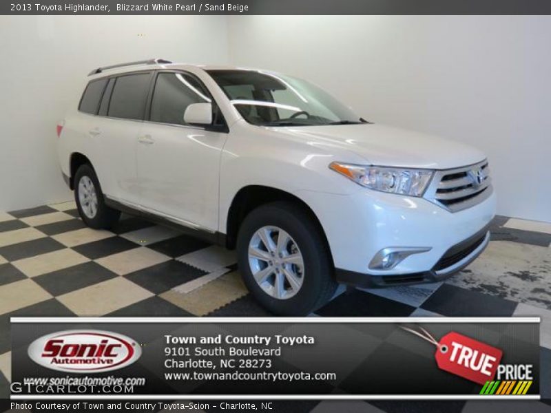 Blizzard White Pearl / Sand Beige 2013 Toyota Highlander