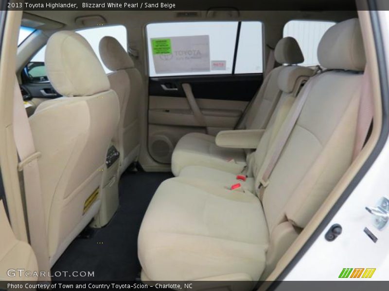 Rear Seat of 2013 Highlander 