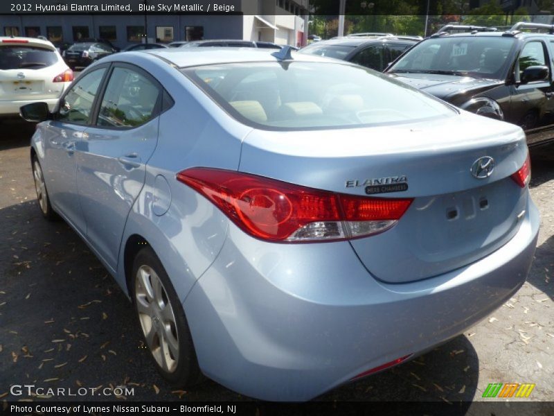 Blue Sky Metallic / Beige 2012 Hyundai Elantra Limited