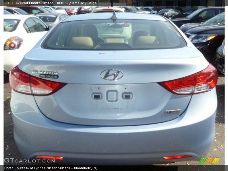 Blue Sky Metallic / Beige 2012 Hyundai Elantra Limited