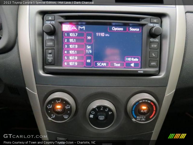 Controls of 2013 Corolla S Special Edition