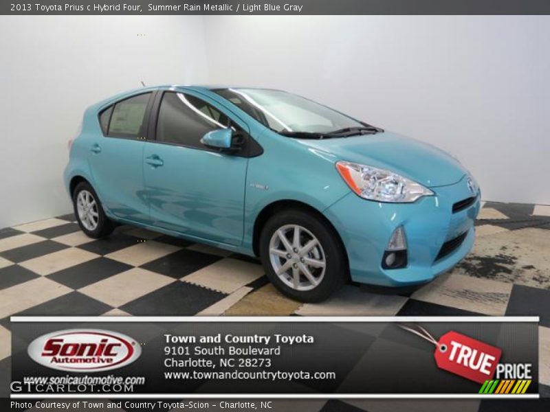 Summer Rain Metallic / Light Blue Gray 2013 Toyota Prius c Hybrid Four