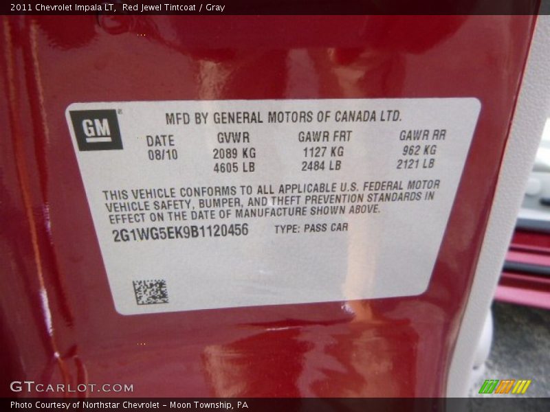 Red Jewel Tintcoat / Gray 2011 Chevrolet Impala LT