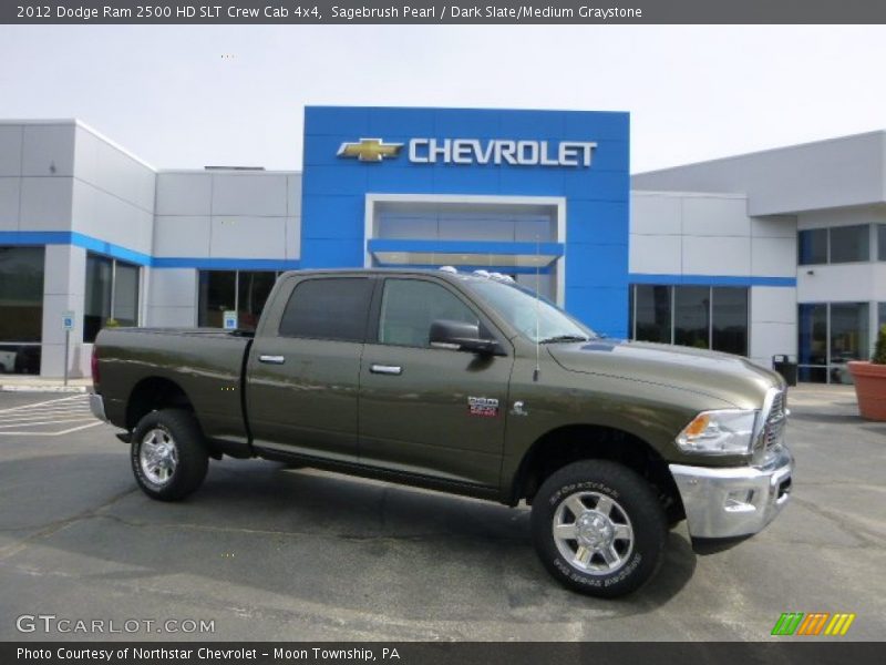 Sagebrush Pearl / Dark Slate/Medium Graystone 2012 Dodge Ram 2500 HD SLT Crew Cab 4x4