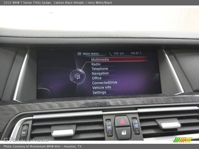 Carbon Black Metallic / Ivory White/Black 2013 BMW 7 Series 740Li Sedan