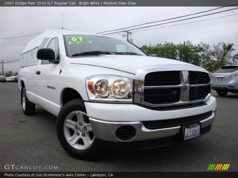 Bright White / Medium Slate Gray 2007 Dodge Ram 1500 SLT Regular Cab