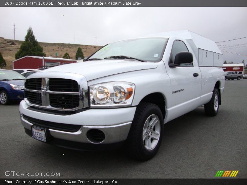 Bright White / Medium Slate Gray 2007 Dodge Ram 1500 SLT Regular Cab
