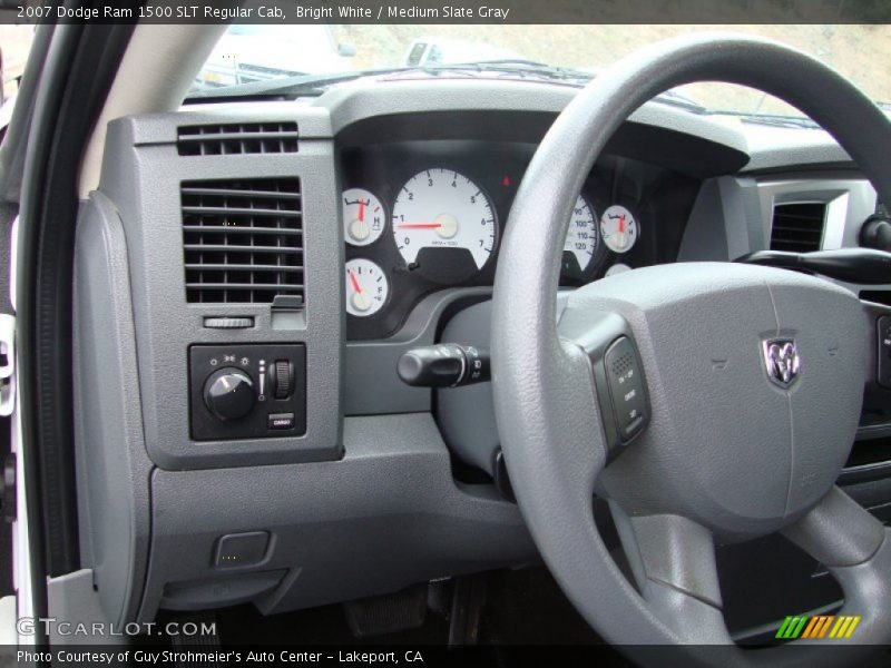 Bright White / Medium Slate Gray 2007 Dodge Ram 1500 SLT Regular Cab