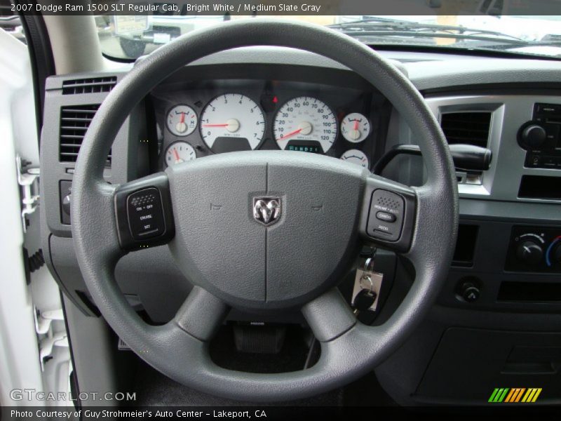 Bright White / Medium Slate Gray 2007 Dodge Ram 1500 SLT Regular Cab