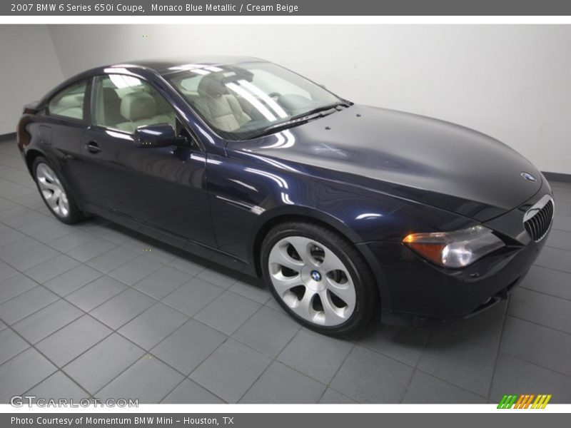 Monaco Blue Metallic / Cream Beige 2007 BMW 6 Series 650i Coupe