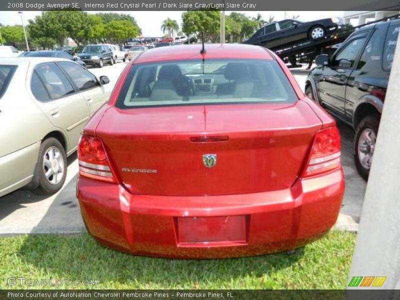 Inferno Red Crystal Pearl / Dark Slate Gray/Light Slate Gray 2008 Dodge Avenger SE