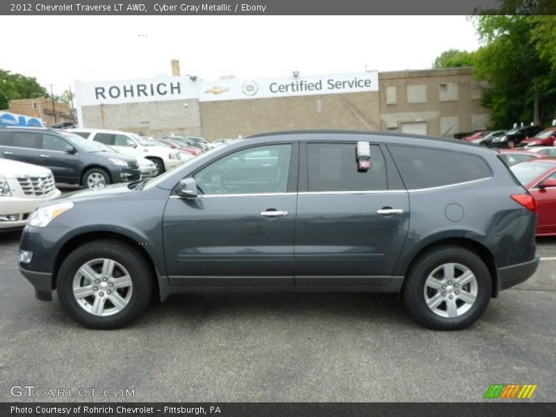 Cyber Gray Metallic / Ebony 2012 Chevrolet Traverse LT AWD