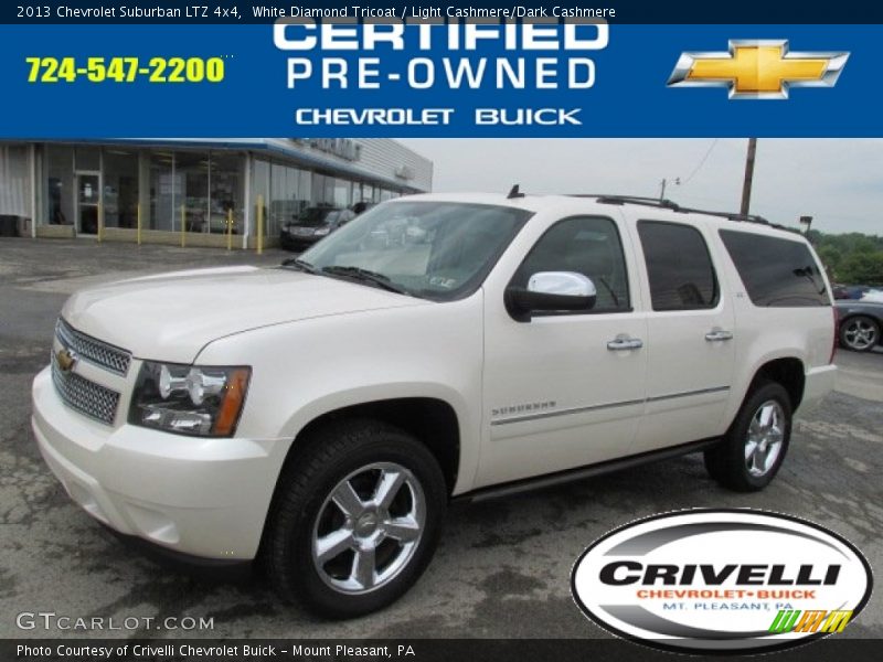 White Diamond Tricoat / Light Cashmere/Dark Cashmere 2013 Chevrolet Suburban LTZ 4x4