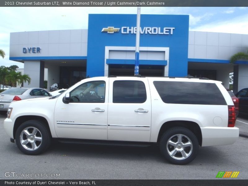 White Diamond Tricoat / Light Cashmere/Dark Cashmere 2013 Chevrolet Suburban LTZ