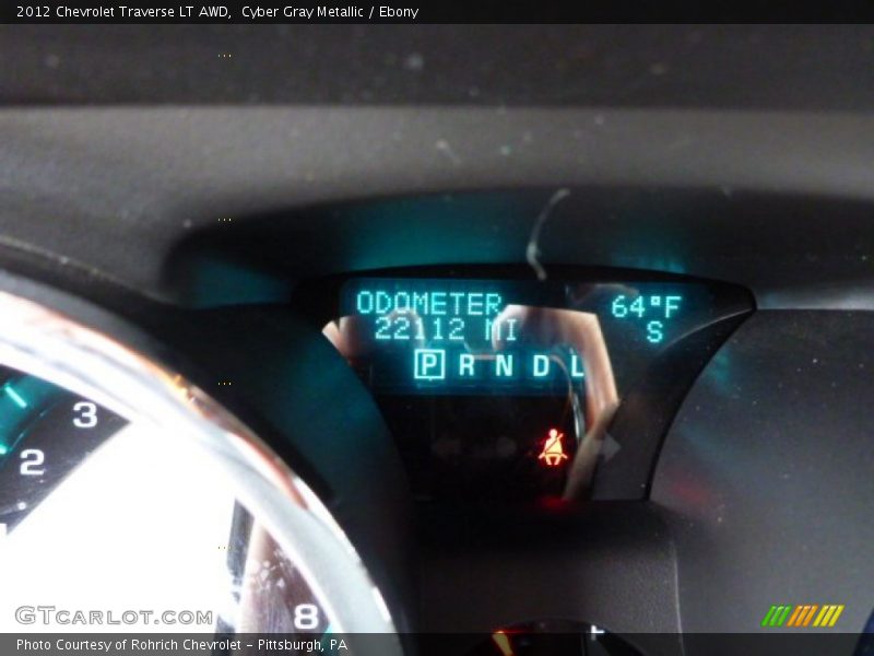 Cyber Gray Metallic / Ebony 2012 Chevrolet Traverse LT AWD