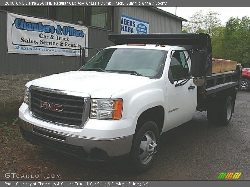 Summit White / Ebony 2008 GMC Sierra 3500HD Regular Cab 4x4 Chassis Dump Truck