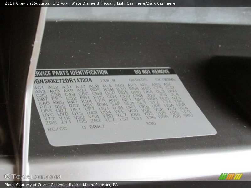 White Diamond Tricoat / Light Cashmere/Dark Cashmere 2013 Chevrolet Suburban LTZ 4x4