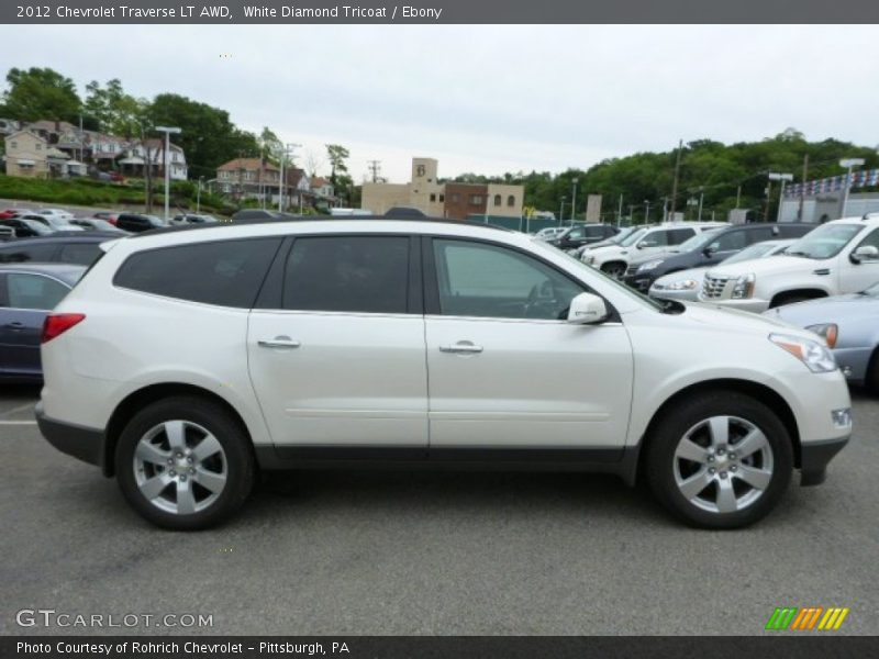 White Diamond Tricoat / Ebony 2012 Chevrolet Traverse LT AWD
