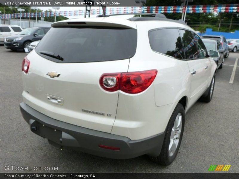 White Diamond Tricoat / Ebony 2012 Chevrolet Traverse LT AWD