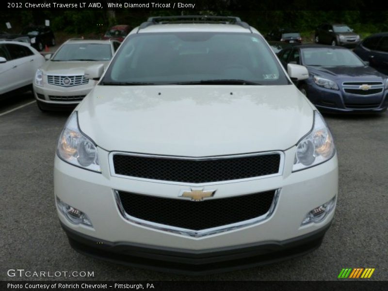 White Diamond Tricoat / Ebony 2012 Chevrolet Traverse LT AWD