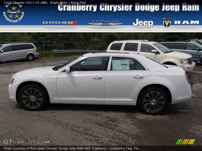 Bright White / Black/Red 2013 Chrysler 300 S V6 AWD