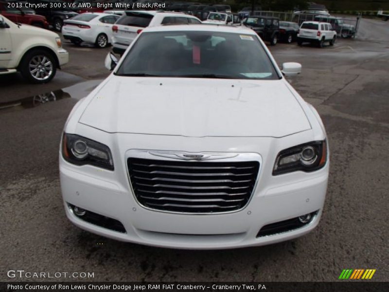 Bright White / Black/Red 2013 Chrysler 300 S V6 AWD