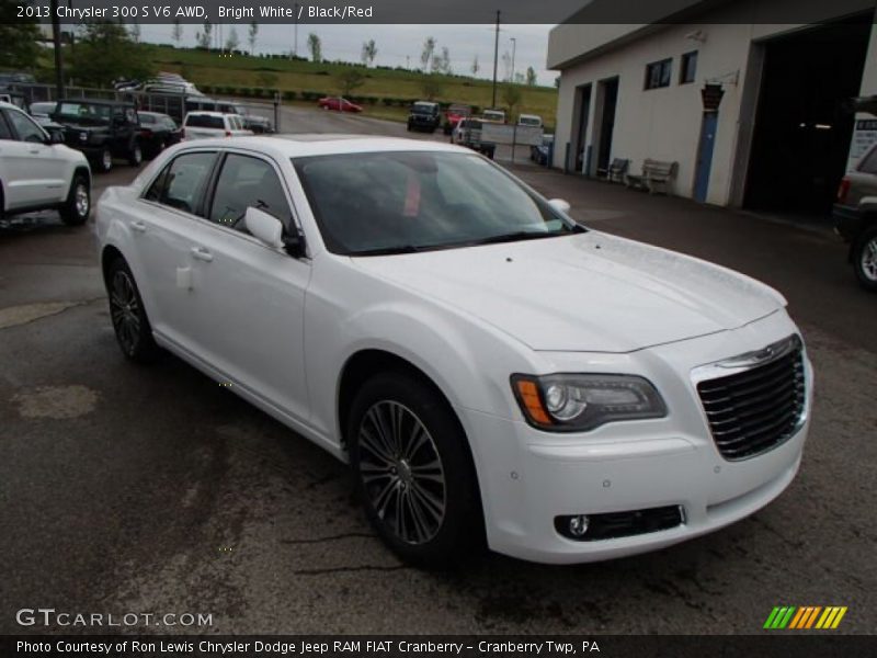 Bright White / Black/Red 2013 Chrysler 300 S V6 AWD