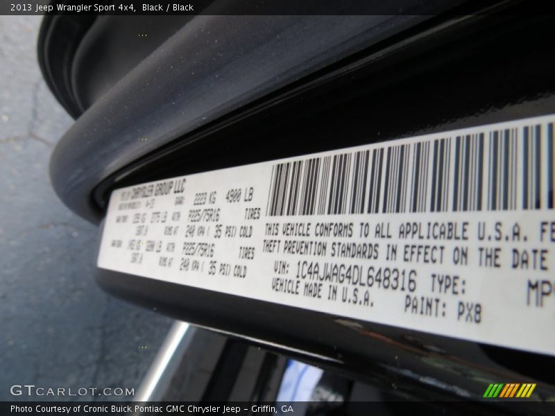 Black / Black 2013 Jeep Wrangler Sport 4x4