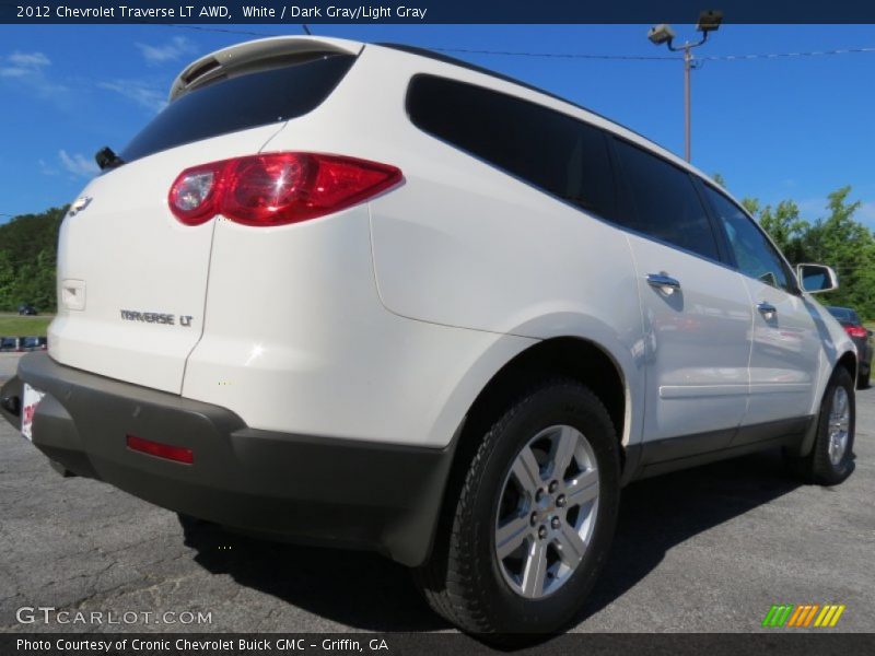 White / Dark Gray/Light Gray 2012 Chevrolet Traverse LT AWD