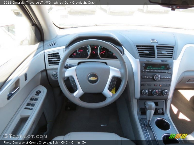 White / Dark Gray/Light Gray 2012 Chevrolet Traverse LT AWD
