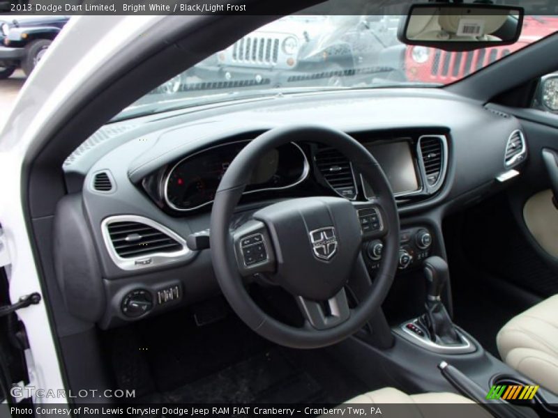 Bright White / Black/Light Frost 2013 Dodge Dart Limited