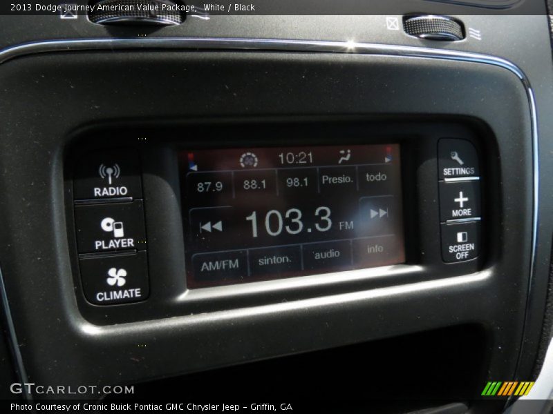 White / Black 2013 Dodge Journey American Value Package