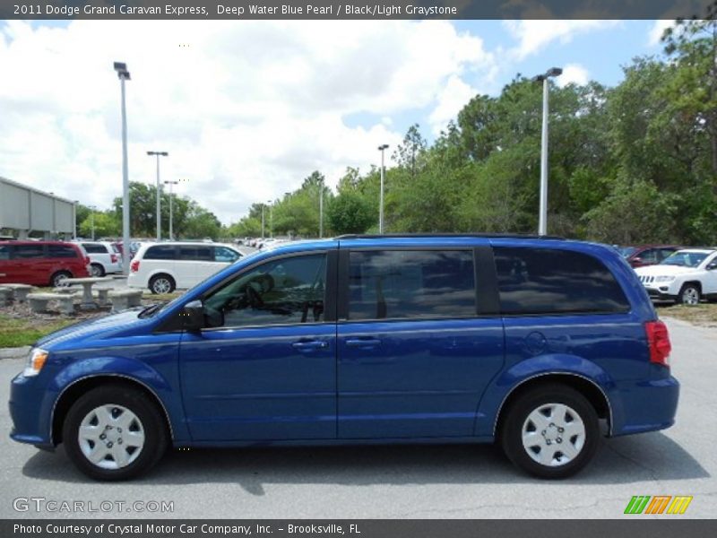 Deep Water Blue Pearl / Black/Light Graystone 2011 Dodge Grand Caravan Express