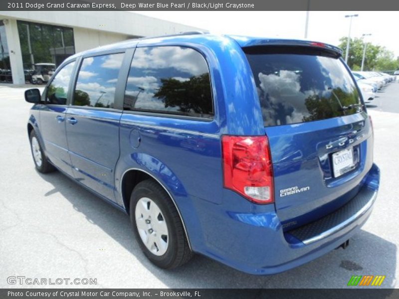Deep Water Blue Pearl / Black/Light Graystone 2011 Dodge Grand Caravan Express
