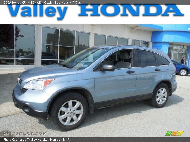 Glacier Blue Metallic / Gray 2009 Honda CR-V EX 4WD