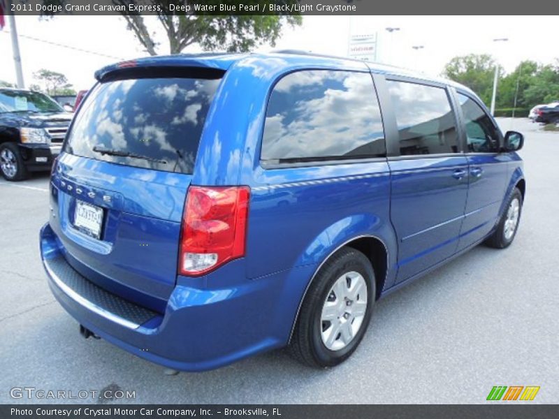 Deep Water Blue Pearl / Black/Light Graystone 2011 Dodge Grand Caravan Express