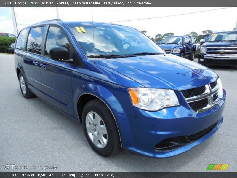 Deep Water Blue Pearl / Black/Light Graystone 2011 Dodge Grand Caravan Express