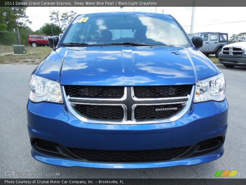 Deep Water Blue Pearl / Black/Light Graystone 2011 Dodge Grand Caravan Express