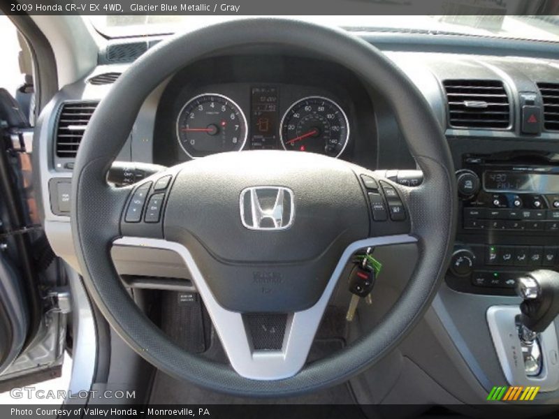 Glacier Blue Metallic / Gray 2009 Honda CR-V EX 4WD