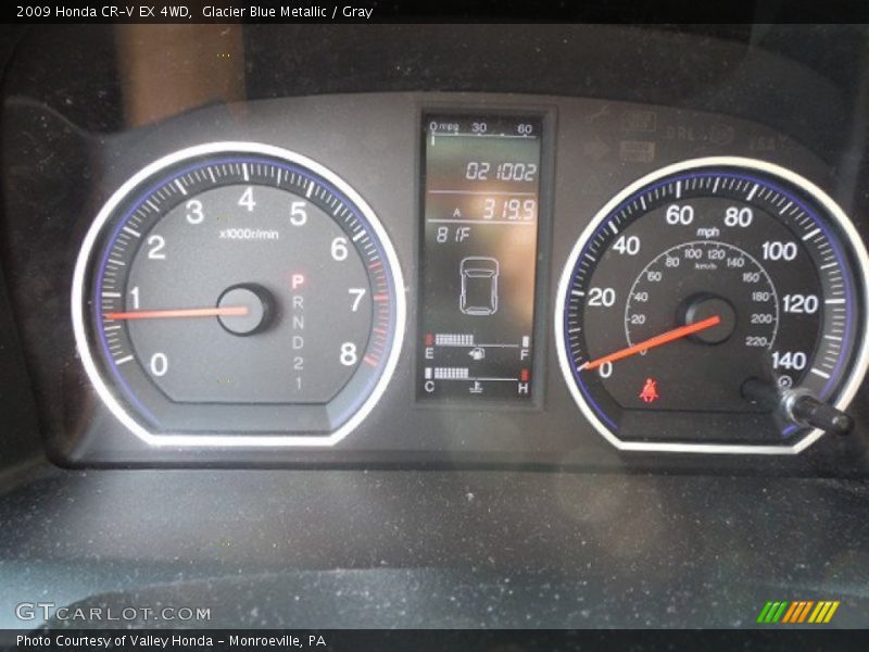 Glacier Blue Metallic / Gray 2009 Honda CR-V EX 4WD