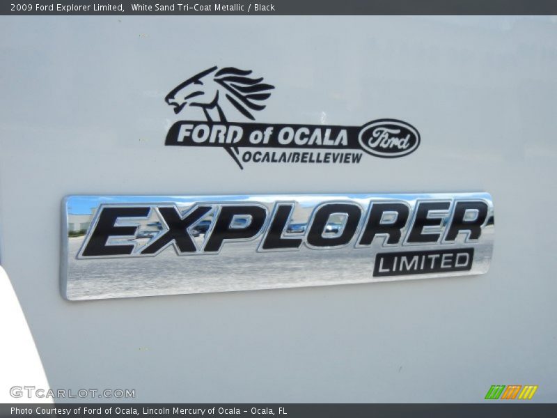 White Sand Tri-Coat Metallic / Black 2009 Ford Explorer Limited
